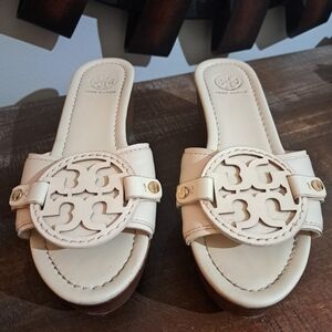 Tory Burch Cream Madalena Slide Sandals Size 7.5